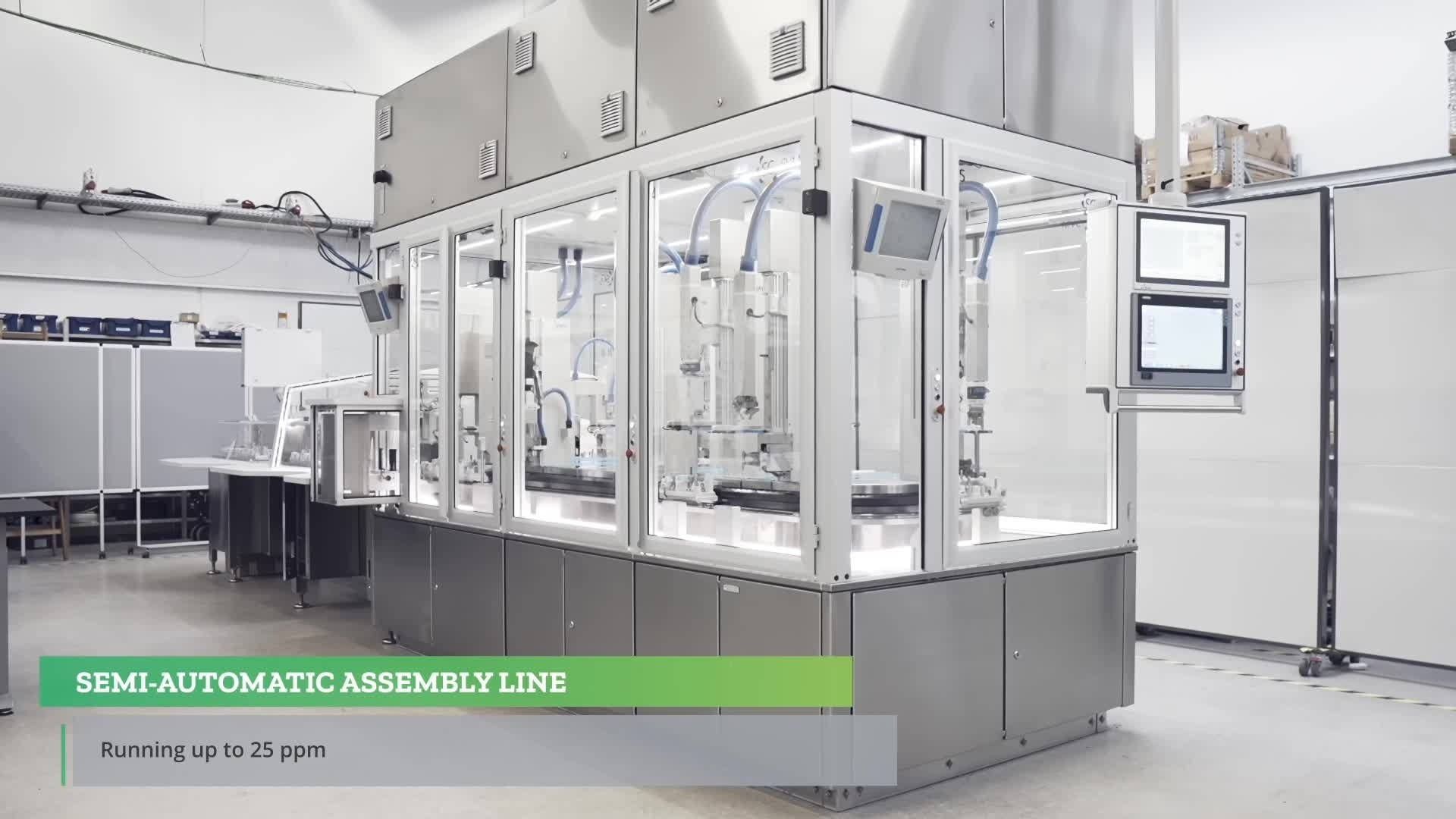 video - Semi-automatic assembly line