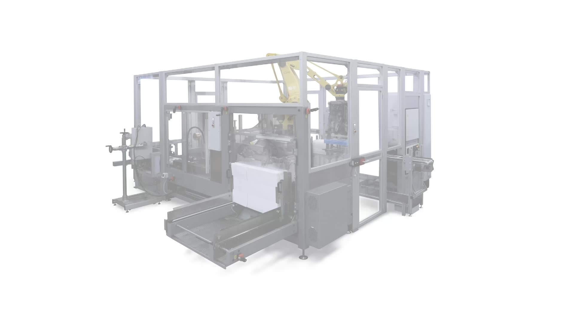 Highly automated packaging and palletizing line